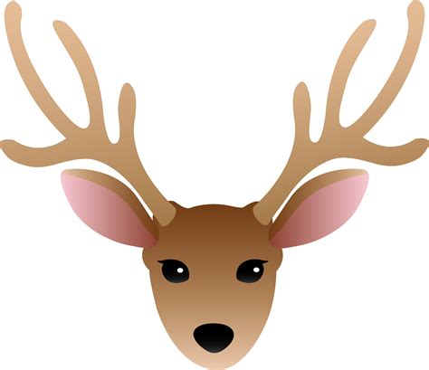two reindeers on a white background jump to each other for christmas clipart. . Reindeer head clipart